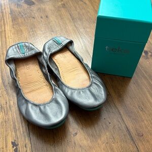 Tieks Metallic Pewter Ballet Flats